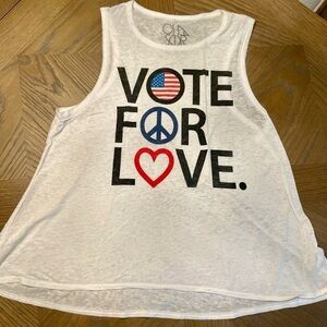 Chaser Vote For Love Graphic White Tank